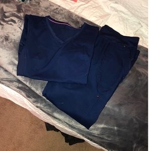Navy blue purple label scrub set